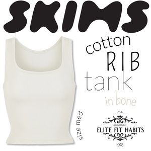 SKIMS Cotton Rib Tank in Bone Size Small NWT!